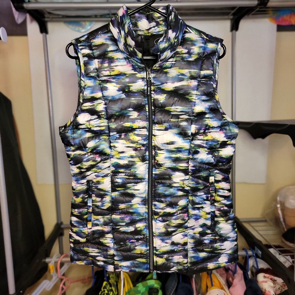 Tangerine Duck Down Puffer Vest Multi Color Full Zip - Size Large